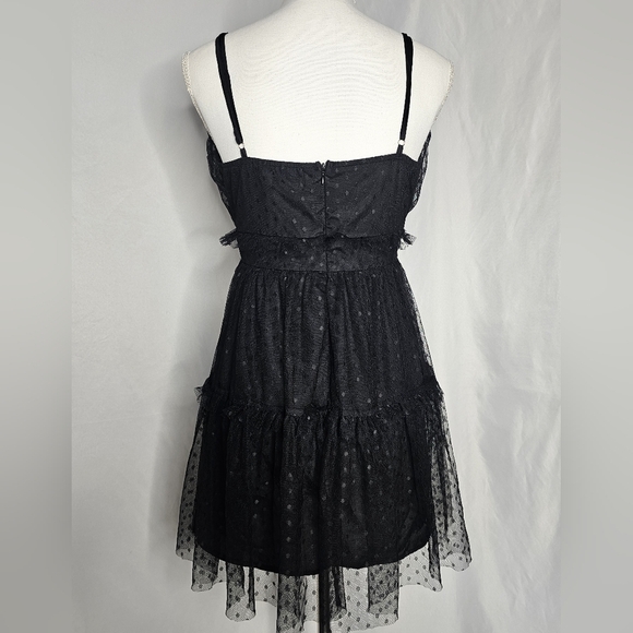 PrettyLittleThing Tulle Polka Dot Mini Dress Size 12 - Picture 4 of 5